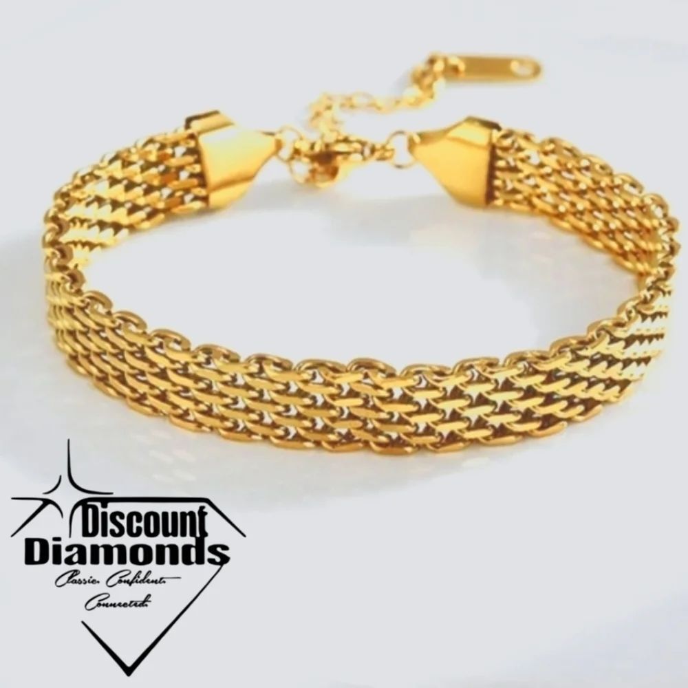 18K Yellow  Gold Titanium Ladie's Bracelet